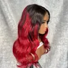 Huixin необработанные бразильские сырые деформированные реми Индийские волосы человека красный 4x4 кружевной парик
