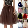 Skirts Women Summer Solid Party Dance 4 Layers Princess Ballet Tulle Tutu Skirt Wedding Prom Mini