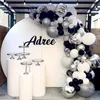 134 sztuk Srebrny 4D Balony Garland Arch Szary Biały Czarny Ballon Wedding Birthday Baloon Urodziny Party Decor Dzieci Baby Shower 210626