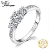 JewelryPalace 3 Stone CZ Verlovingsring 925 Sterling Zilveren Ringen voor Vrouwen Verjaardag Ring Trouwringen Zilver 925 Sieraden X0715