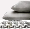 2PCSLOT BEDSURE SATIN CULDOWCASE FÖR HÅR OCH HUD SILK QUELT SIZESILVER GRÅ 20x30 tum Slip Cooling Satin Pillow Covers WI3574058