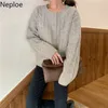 Autumn Women's Sweater Cardigan Jacket Casual Loose Solid Color Single-breasted Round Neck Women 1F381 210422