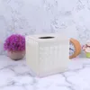 Tissue Boxes & Napkins Leather Box Square White Roll Paper Holder Napkin Case For Home Car Restaurant