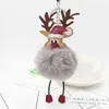 Julg￥va Keyring Plush Keychain Pendant Cartoon Elk Bagage Decoration Key Chain Party Ornaments