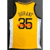 Wszystkie hafty 8 stylów 35# Durant 18 sezon żółta koszulka koszykówki dostosuj męską młodość dodaj dowolne nazwisko xs-5xl 6xl kamizelka