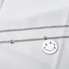 Simle hanger ketting roestvrij staal zilveren kleur cartoon gezicht mode punk kettingen voor vrouwelijke mannen feest cadeaubonetens