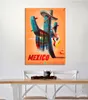 Go Mexico Vintage Travel Affisch Målning Heminredning inramad eller oramamad fotopapersmaterial