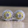 Stud CAOSHI Dainty Female Earrings With Shiny Yellow Crystal CZ Temperament Women Accessories For Party Luxury Lady Jewelry Gift