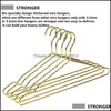 Hangers & Racks Clothing Housekee Organization Home Garden 10Pcs Copper Gold Metal Clothes Shirts Hanger With Groove, Heavy Duty Strong Coat