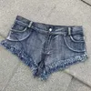 Zomer Dames Beach Sexy Lage Taille Tassel Denim Short Jeans Mini Skinny Club DJ Dance 210724