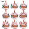 17 Style 2022 Christmas R￩sine Pendant Ornements d￩corations d'arbres Santa Claus Famille Nom