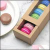 Gift Wrap Event Party Supplies Festive Home Garden 10pcs Aron PVC Boxes With Clear Window Paper Packaging Box Cookie Containers för desser