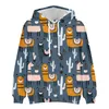 Mäns Hoodies Sweatshirts Desgn Söt 3D-tryck Män / Kvinnor Boysgirl långärmad Hooded Sweet Alpaca Sweatshirt Dam Mode Outwear