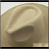 Caps Hats, шарфы перчатки мода независимости падения доставки 2021 женская широкая имитация шерсти войлока Федора простой британский стиль супер большой краев