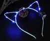 LED Cat Ear Headband Light Up Party Glowing Headdress Supplies Girl Flashing Hair Band For Cosplay Xmas Gifts SN4392