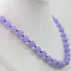 Pierre naturelle violette, Jades calcédoine, perles rondes de 8mm, 10mm, 12mm, bijoux à bricoler soi-même, collier 18 pouces, chaînes B1025 Morr22