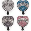 10 PCS/Lot Groothandel Key Rings Crystal Rhinestone Hartvorm Verpleegkundigen Naam Kaart Badges Houders voor accessoires