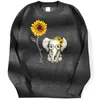 Dames Hoodies Sweatshirts Zonnebloem Olifant Gift Friend Print Hoody Creatieve Casual Vrouw Fleece Warm Herfst Mode Grappige Hoodie Vrouwen