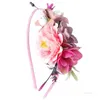 Blomma Fairy Hairhoop Party Favor Children's Pitys Tillbehör Simulerad Blommor Headband Girl's Lovely Hairband Performance Stage Headdresmt9i001325