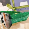 22SS officiella senaste kvinnors solglasögon 0956 Överdimensionerade ramglasögon Occhiali da Sole Firmati Femminili Green Turquoise Emerald Wit6205661