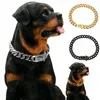 15mm Gold Colors Collars Chain Collory Ze Stali Nierdzewnej Szczypce Sześć Szlifowania bocznego Clainmetal Collarfor Do Pet Slip Conke Collar dla Bulldoga Pitbull ZC492-2