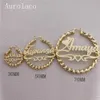 AurolaCo 30-90MM Custom Name Earrings Big Hoops Stainless Steel Hip Hop Style for Women Gift 210924