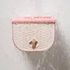Home Punch Free Toilettenpapierhalter Kreatives gewebtes Muster Taschentuchbox Badezimmer Wasserdichtes Aufbewahrungszubehör 210423
