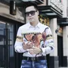 Tröjor för män hjort print långärmad avslappnad tröja manlig affär formell klänning skjortor hög kvalitet sociala festkläder 210527