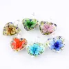 En gros 6 pcs à la main Pendentifs Murano Murano Verre Couleur Gloire Fleur Coeur Pendentif Fit Collier Chaude Christams cadeau