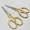 Stainless Steel Handmade Scissors Round Head Nose Hair Clipper Retro Plated Household Tailor Shears Embroidery Sewing Beauty Tools4049221