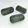 Spazzola per uomo Barba Baffi Baffi Capelli MOQ 50 PCS LOGO personalizzato di buona qualità Rettangolo Manico in legno nero opaco con spazzole in pura setola di cinghiale Grooming