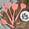 Ferramentas de cozinha de silicone de 5pcs Definir utensílios de cozinha Tool Toolrander Spatula Sopa Sop Soping Netticle Cozinha Ferramentas de cozinha DropShipping 210326