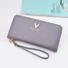 Phone Purses Women Wallets Big Female Purse Leather Brand Retro Ladies Long Woman Card Clutch Double Zipper Wallet249j