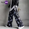 TEDSN Hip Hop Streetwear Harem Women Wide Leg Pants Male Casual Sweatpants Harajuku Jogging Men's Trousers 211112