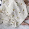 Baby baby deken swaddle geboren zachte organische gaas wrap badhanddoek beddengoed 210823