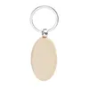 Beech Wood Keychain Party Favor Blank Personlig Skräddarsy Tag Lettering DIY Pendant Keychain Kreativ födelsedagspresent LLD12258