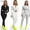 Sportanzug Frauen Zweiteiler Winter 2 Stück Sets Damen Outfits Sexy Sweatsuits Paar Kleidung Chandals Mujer S1736806 210712