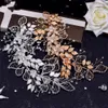 2022 زفاف الزفاف الماس تاج تاج جوفاء أوراق أغطية رأس الزفاف راينستون مع مجوهرات الزفاف وصول الشعر 9822524
