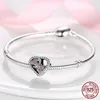 925 Sterling Silver Heart Shape Charm Beads Fit Original Pandora Charms Bracelet DIY Women Jewelry Gift