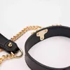 Nxy Adult Toys 4 Pcs Genuine Leather Erotic Sex Toys for Game Bdsm Kits Bondage Set Handcuffs Whip Collar Women Accessories 1222