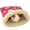 Pequenos suprimentos de animais outono inverno quente hamster camas gaiçodo saco de dormir cavy guiné porco casa gaiola