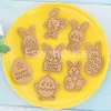 Páscoa Cookie Molde 3D DIY Ovos Coelho Coelho Biscoitos Selo Biscoito Cortadores Biscoito Embossing Fondant Ferramenta