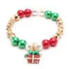 Bracelet pour filles, bijoux, accessoires pour enfants, pendentif de noël, perles, 32C3