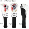 Pirate PU Leather Golf Club Headcover Long Neck Sock Skydd för Fairway Wood FW Cover