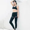 Odzież damska Odzież damska Zestaw Treningowy Odzież sportowy Nosić Sports Gym Legging Seamless Fitness Krótki Rękaw Top Yoga Garnitur JK327 Y0625