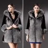 L455 Faux LbBack Fur Coat Kvinnor Furrockar Vinterrockar Kvinnor 210816