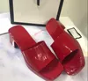 2021 Women Sandals High Heels Rubber Slide Sandal Platform Slipper Chunky 2.4"heel height Shoes Summer Embossed Flip Flops with box 8 color