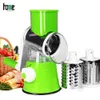 Alimentos Crusher Grater Cutter Multi Slicer Queijo Chopper Manual 3 em 1 Round Processor Acessórios de cozinha Spinner 210326