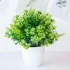 Flores decorativas Plantas artificiais Bonsai verde pequena árvore em vasos de casa falsa decoração artesanato 1pc