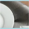 Tyg Textil Hem Trädgårdsbord Runner 6PCs Europe Style Placemat Vattentät dekoration Mat Värmebeständig rätter Porslin för Drop Del